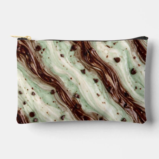 Bolsito Accesorio Pequeño Mint Chocolate Chip Milkshake Marble Design (Anverso)