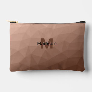 Bolsito Accesorio Pequeño Mocha Patrón de malla geométrica marrón Monograma