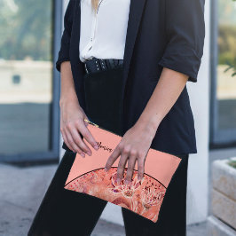 Bolsito Accesorio Pequeño Moda Girly Salmon Flores Rosa