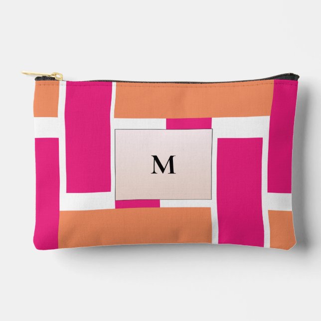 Bolsito Accesorio Pequeño Moda Monograma Patrón de banda femenina (Anverso)