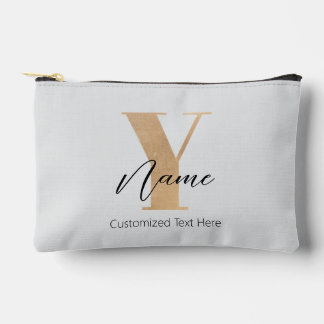 Bolsito Accesorio Pequeño Modern Monogrammed Initial Y & Name Personalized
