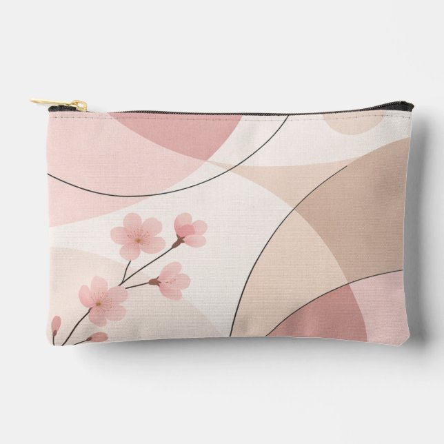 Bolsito Accesorio Pequeño Modern Sakura Minimalist Geometric Accessory Pouch (Anverso)