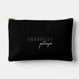 Bolsito Accesorio Pequeño Moderno Chic Negro y Blanco Script Personalizado
