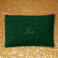 Moderno Green Gold Monogramado Viaje Cosmético Gol
