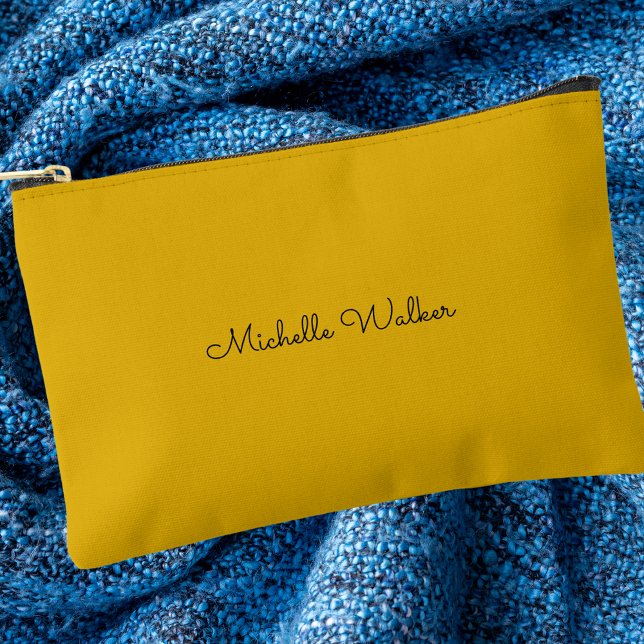 Bolsito Accesorio Pequeño Moderno Monograma negro elegante de moda amarillo (Subido por el creador)