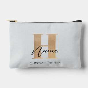 Bolsito Accesorio Pequeño Moderno Monogramado inicial H & Name Personalizado