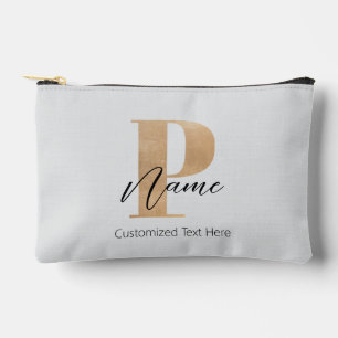 Bolsito Accesorio Pequeño Moderno Monogramado Inicial P & Name Personalizado