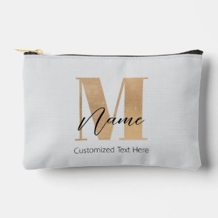 Bolsito Accesorio Pequeño Moderno Monogramado Primer M & Nombre Personalizad