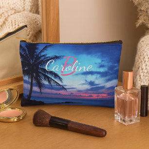 Bolsito Accesorio Pequeño Moderno Summery Tropical Island Beach Sunset Photo