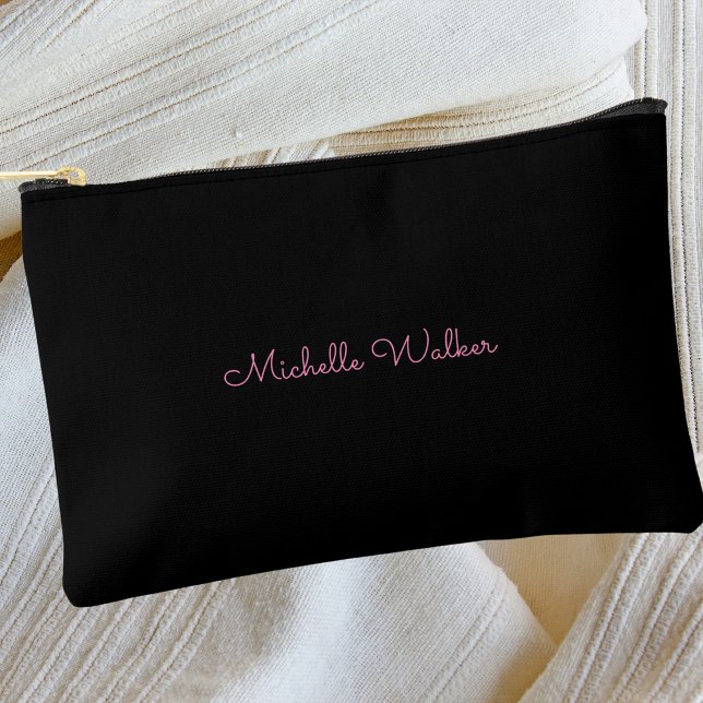 Bolsito Accesorio Pequeño Moderno y elegante monograma negro elegante (Subido por el creador)