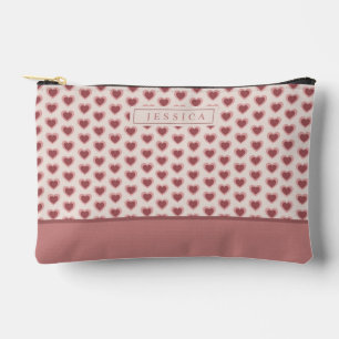 Bolsito Accesorio Pequeño Monogram Retro Hearts Pink Burgundy