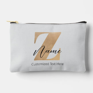 Bolsito Accesorio Pequeño Monogram with Initial Z & Custom Name Personalized