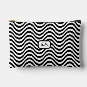 Bolsito Accesorio Pequeño Monograma Black White Wavy Stripes Psychedelic SM