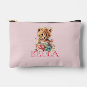 Bolsito Accesorio Pequeño Monograma Cute floral Rosa Moderno Minimalista