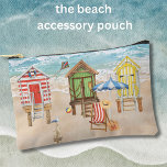 Bolsito Accesorio Pequeño Monograma de agua de divertidas coloridas cabinas<br><div class="desc">Disfruta de esta divertida y colorida escena de cabinas de playa - relájate y estarás allí cuando quieras. Añade tu monograma a la bolsa de la playa, perfecta para tu día de verano o como un regalo encantador. Cualquier pregunta de diseño, sólo envíe una charla y estaremos encantados de asistirle....</div>