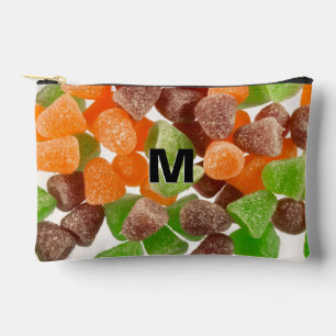 Bolsito Accesorio Pequeño Monograma de azúcar cándida verde naranja roja gom
