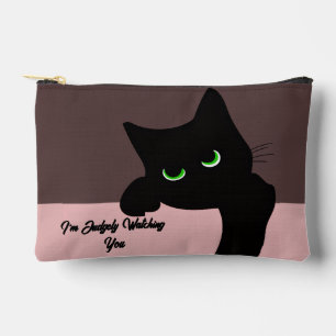 Bolsito Accesorio Pequeño Monograma de gato negro curioso de moda