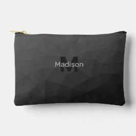 Bolsito Accesorio Pequeño Monograma de malla geométrica gris oscuro