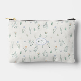 Bolsito Accesorio Pequeño Monograma de nombre floral de acuarela botánica el