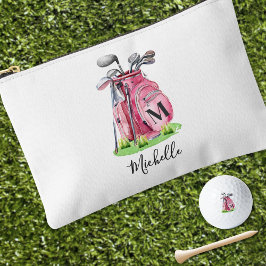 Bolsito Accesorio Pequeño Monograma de nombre inicial rosado