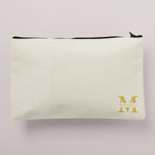 Bolsito Accesorio Pequeño Monograma de oro Neutral Beige