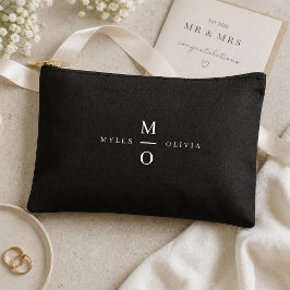 Bolsito Accesorio Pequeño Monograma de Pareja Elegante Minimalista con Estil