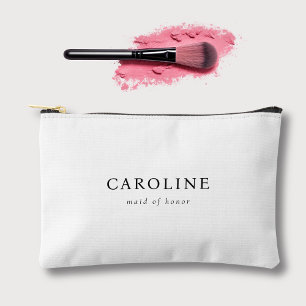 Bolsito Accesorio Pequeño Monograma del patrón de línea de resumen blanco ne