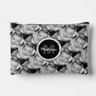 Bolsito Accesorio Pequeño Monograma del patrón fotográfico blanco negro del