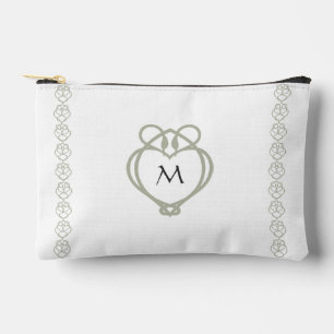 Bolsito Accesorio Pequeño Monograma del Sage Green Irish Celtic Swan Love Kn