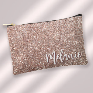 Bolsito Accesorio Pequeño Monograma Elegante Rosa moderno Purpurina de oro