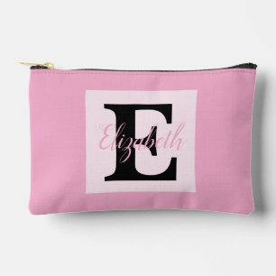Bolsito Accesorio Pequeño Monograma Girly y Nombre equipaje morado rosa