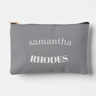 Bolsito Accesorio Pequeño Monograma minimalista personalizado gris
