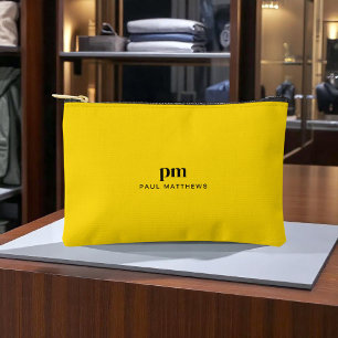 Bolsito Accesorio Pequeño Monograma Minimalista simple amarillo mostaza y no