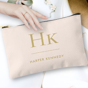 Bolsito Accesorio Pequeño Monograma Moda simple Rubor rosada dorada monogram