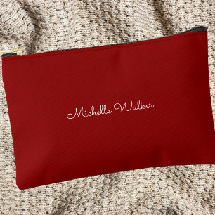 Bolsito Accesorio Pequeño Monograma moderno clásico simple rojo y blanco