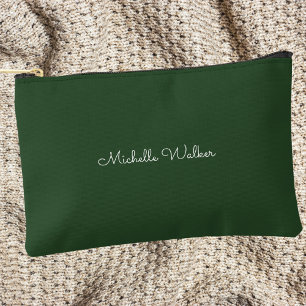 Bolsito Accesorio Pequeño Monograma moderno clásico simple verde y blanco