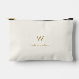 Bolsito Accesorio Pequeño Monograma moderno de oro con letra script
