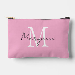 Bolsito Accesorio Pequeño Monograma moderno nombre rosa