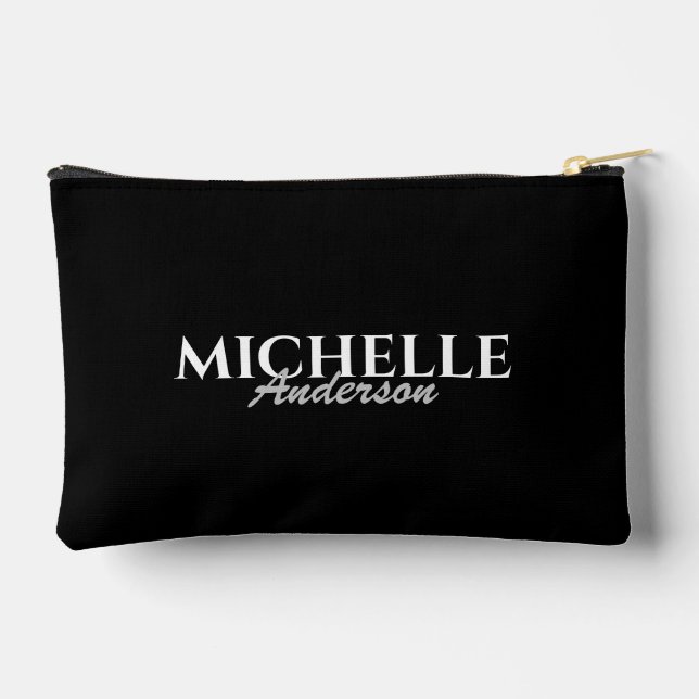 Bolsito Accesorio Pequeño Monograma moderno simple (Reverso )