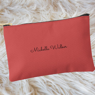 Bolsito Accesorio Pequeño Monograma Negro Elegante Simple Moderno