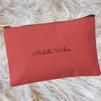 Bolsito Accesorio Pequeño Monograma Negro Elegante Simple Moderno