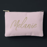 Bolsito Accesorio Pequeño Monograma Nombre Elegante Moderno Minimalista Rosa<br><div class="desc">Monograma Nombre Elegante Moderno Minimalista Rosa Beige Bolsa de Accesorios. Personaliza con estilo con tu nombre personalizado.</div>