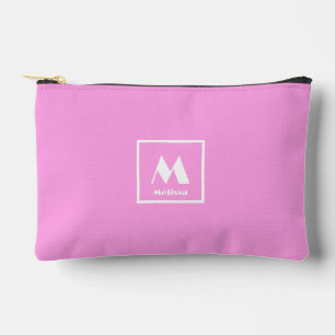 Bolsito Accesorio Pequeño monograma nombre simple rosa 