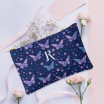 Monograma Patrón Mariposa Morado Chic Boho
