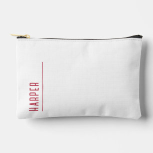 Bolsito Accesorio Pequeño Monograma personalizado, blanco nevado