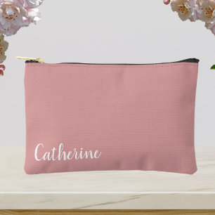 Bolsito Accesorio Pequeño Monograma personalizado, color rosa huerto con let