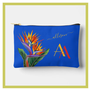 Bolsito Accesorio Pequeño Monograma Personalizado de nombre floral vibrante