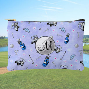 Bolsito Accesorio Pequeño Monograma personalizado en bolas de golf azules y 