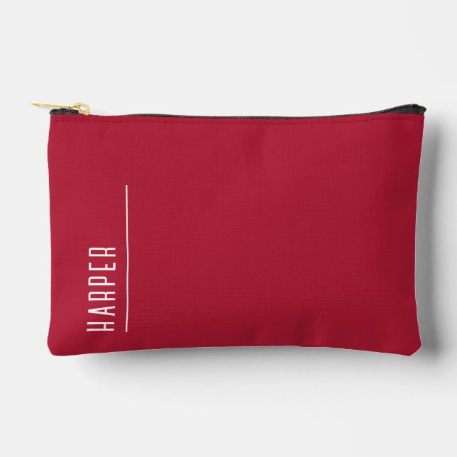 Bolsito Accesorio Pequeño Monograma personalizado, Navidades rojos festivos  (Anverso)