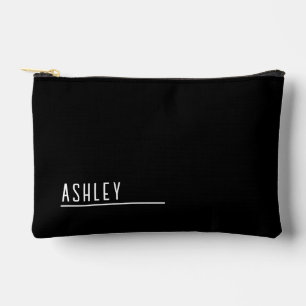 Bolsito Accesorio Pequeño Monograma personalizado, nueva línea negra moderna
